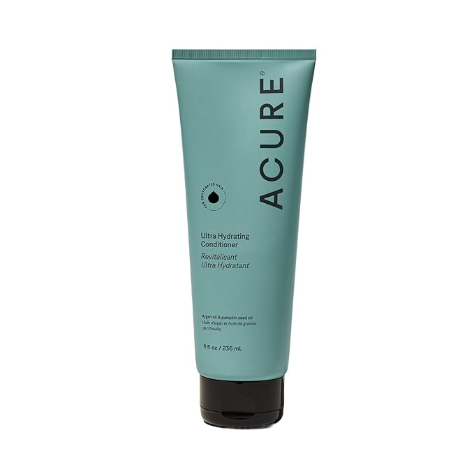 Acure Ultra Hydrating Conditioner - Deep Moisture Conditioner for Women & Men w/ Dry, Damaged, Fine, Dry, Damaged, Color Treated Hair & Scalp w/ Argan Oil, Vegan, Paraben Free, Sulfate Free - 8 fl oz