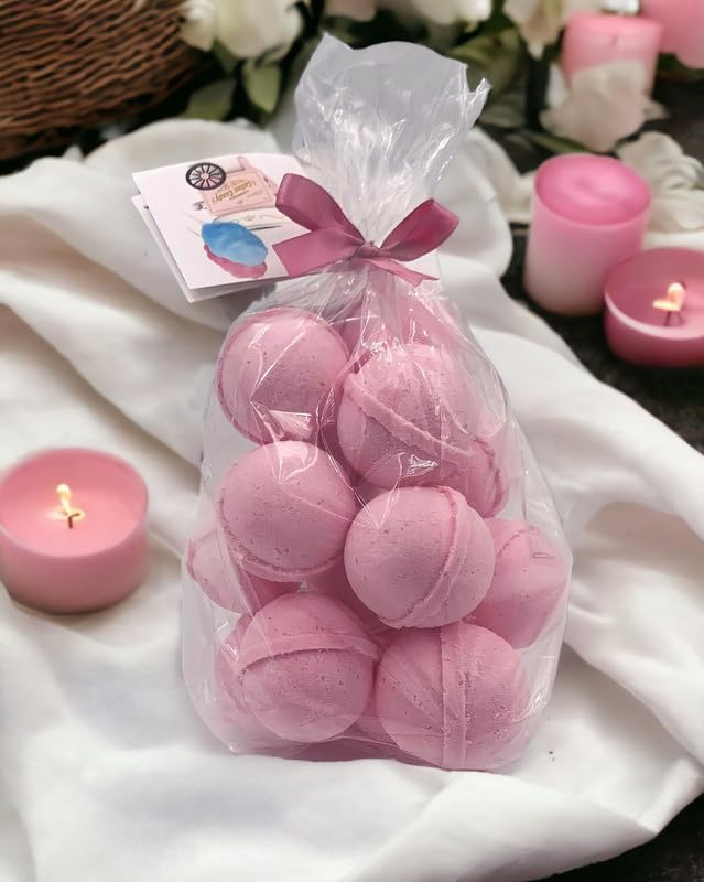 Bath Bombs 14 Set 1 oz/ea, Natural & Organic USA Handmade | Infused Essential Oils | Skin-Nourishing, Shea & Coco Butter | Relaxing Aromatherapy, Perfect Spa Gift | Vegan & Cruelty-Free - Strawberry