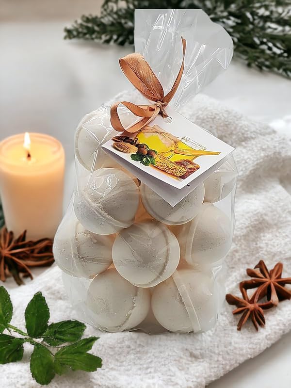 Bath Bombs 14 Set 1 oz/ea, USA Handmade, Quality Bath Fizzies | Essential Oils Aromatheraphy | Moisturizing Shea & Coco Butter | Natural and Organic, Vegan & Cruelty-Free - Orange Blossom Honey