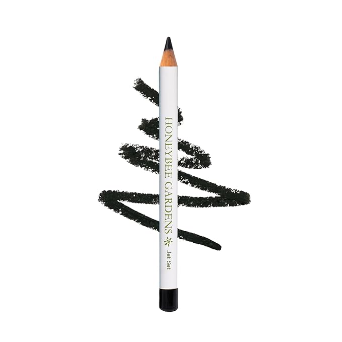 Honeybee Gardens Effortless Eye Liner Pencil, Jet Set Black, Smooth Long-Wearing, Rich Pigment, Vegan & Gluten-Free
