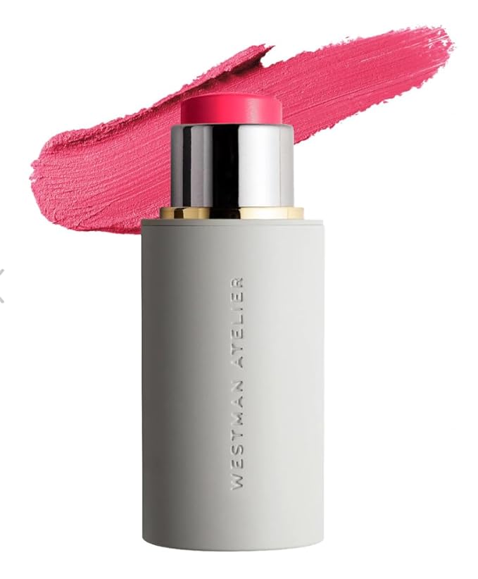 Westmans Atelier Multi-Purpose Blush Stick for Cheeks and Lips, Hydrating Clean Formula with Jojoba Oil Poppet - poppy pink