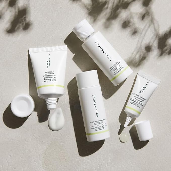 Well People Plant Power Skincare Starter Mini Set, Step-by-Step Skincare Kit For Cleansing, Hydrating, Exfoliating & Nourishing, Vegan & Cruelty-free