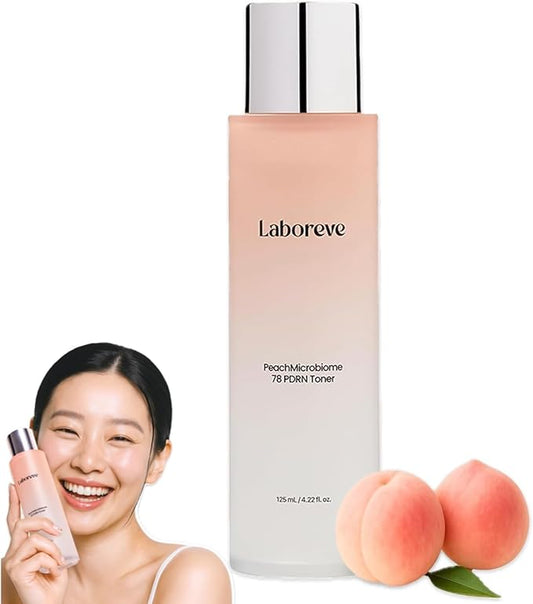 PeachMicrobiome 78 PDRN Peach Toner Milky Toner with 78% Biome for Radiance Skin Barrier Soothing Care Rebalancing Skin Vegan PDRN & Niacinamide & Panthenol Korean Skin Care(4.22 fl. oz)