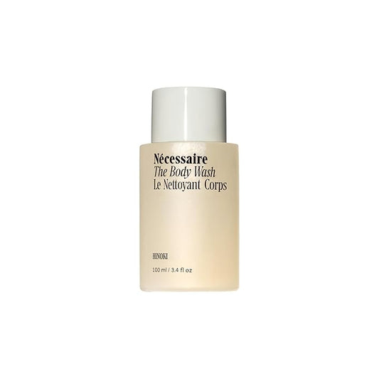 Nécessaire The Body Wash Hinoki - Natural Body Wash for Women & Men, Softening Shower Gel with Gentle Exfoliating Acids AHA/BHA/PHA. Gel Cleanse, 3.4 fl oz.