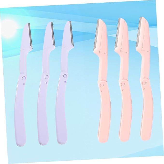 6pcs Eyebrow Trimmer Set Stainless Steel Scissors Comb Men Beauty Tool Kit Portable Razor for Brows