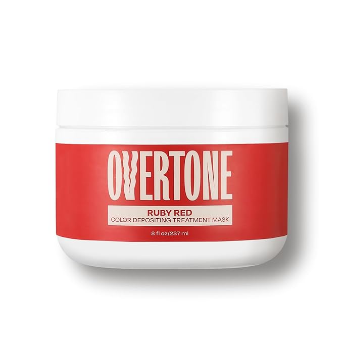 Overtone Semi Permanent Hair Color Conditioner, Ruby Red, 8 oz, Nourishing, Damage-Free, Color Depositing Mask for All Hair Types with Shea Butter & Coconut Oil, Vegan & Cruelty-Free