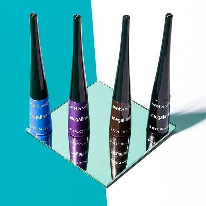 wet n wild MegaLiner Liquid Eyeliner - Metallic, Cosmic Black (Pack of 2)