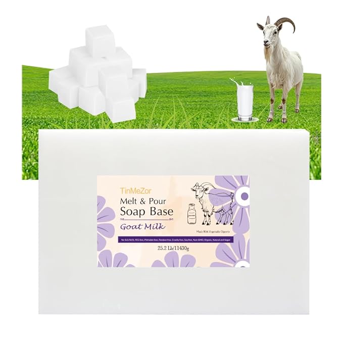 Unscented Goat Milk Melt and Pour Glycerin Soap Base 25.2 lb – Help Moisturize Dry Skin Soap Making Supplies for DIY, Crafts