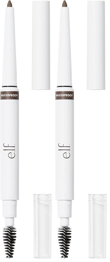 e.l.f. Instant Lift Waterproof Brow Pencil, Long-Lasting Eyebrow Pencil For Grooming & Shaping Brows, Vegan & Cruelty-free, Deep Brown (Pack of 2)