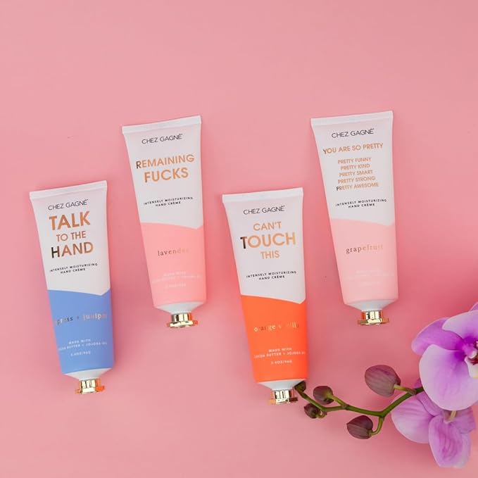 Vegan Hand Cream for Dry Hands - Talk To The Hand - Cypress and Juniper 3.4oz Non-Greasy Moisturizing Hand Lotion - Made in California - Paraben, Sulfate & Phthalate Free - Funny Unisex Gift