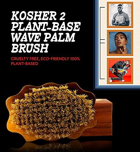 100% Vegan Plant Based Bristle 360 Wave Brush, Hand Crafted with Ash Hardwood Detangler Hair Brush for Men and Women All Hair Textures Creates Layer Hair Waves