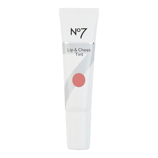 No7 Lip & Cheek Tint - Lightweight Lip and Cheek Stain for Rosy Lips & Natural Face Blush - Multipurpose Face Makeup with a Hydrating, Dewy Finish - Coral Rose (10ml)