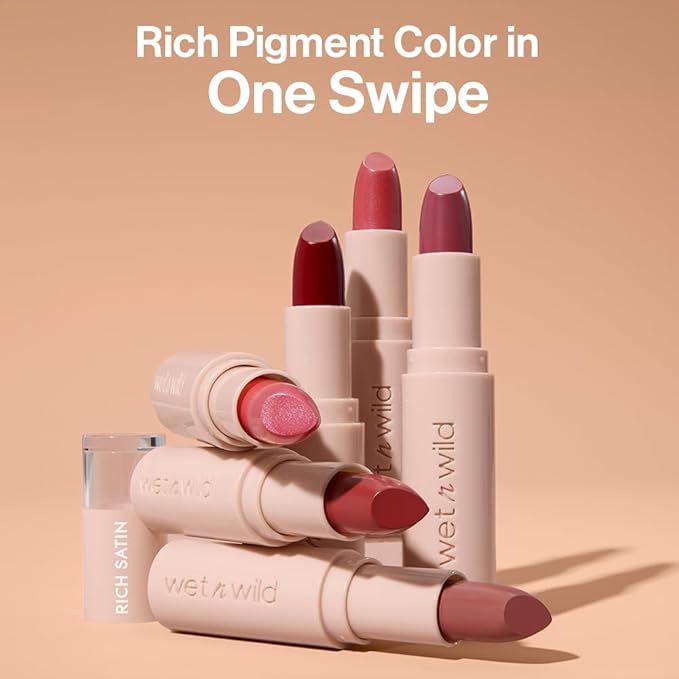wet n wild Mega Last Lip Color, Satin Finish, Berried Life | Rich Creamy | Vitamin E | Argan Oil | Vegan