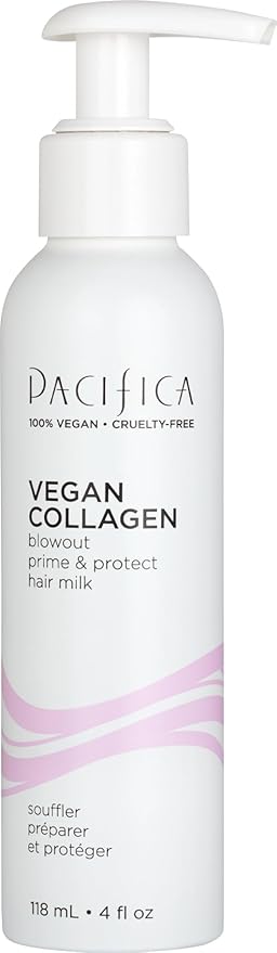 Pacifica Heat Protection Spray for Hair - Vegan Collagen Blowout Prime & Thermal Protection Hair Milk - Blow Dry Spray - for Curly, Wavy & Straight Hair - Vegan & Cruelty-Free Dermatologist Tested