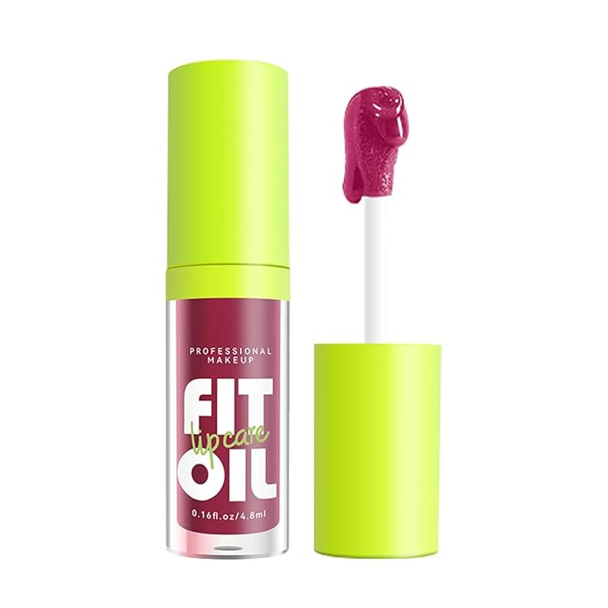 8 Colors Lip Plumping Gloss With Big Brush Head, Moisturizing Formula, Visibly Defines & Plumps Lips Repairing Lightening Lines Fresh Clear Smooth Care (# 04)