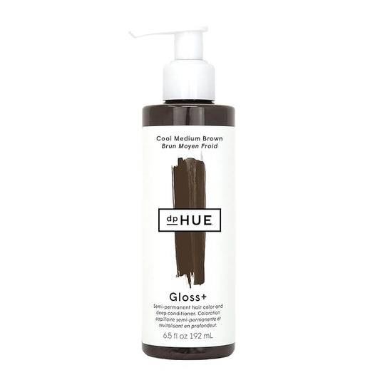 dpHUE Gloss+, Cool Medium Brown - 6.5 oz (8-12 Applications) - Semi-Permanent Hair Color & Conditioner - Lasts Up to Eight Washes - Paraben, SLS & SLES Sulfate Free - Vegan, Leaping Bunny Certified