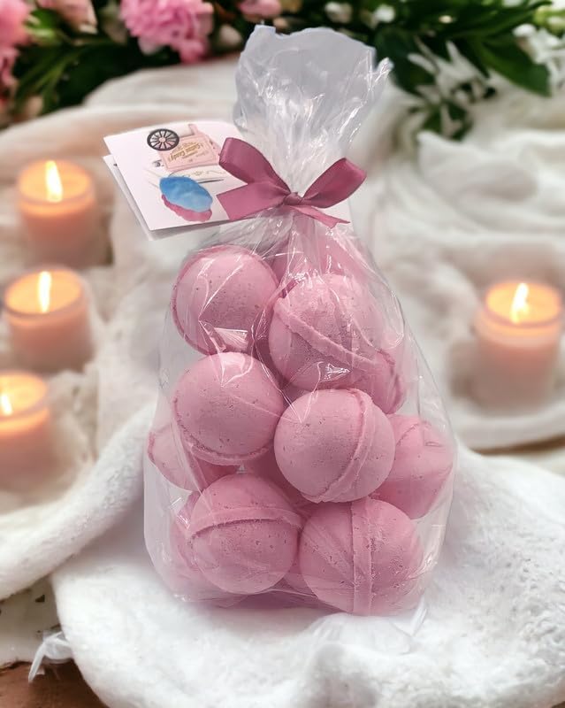 Bath Bombs 14 Set 1 oz/ea, Natural & Organic USA Handmade | Infused Essential Oils | Skin-Nourishing, Shea & Coco Butter | Relaxing Aromatherapy, Perfect Spa Gift | Vegan & Cruelty-Free - Strawberry