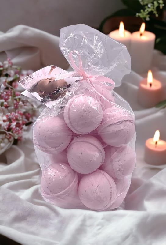 Bath Bombs Set of 14 Bombs 1 oz/ea, USA Handmade | Quality Bath Fizzies, Moisturizing Shea & Coco Butter | Natural Organic Ingredients, Vegan & Cruelty Free - One Thousand Kisses