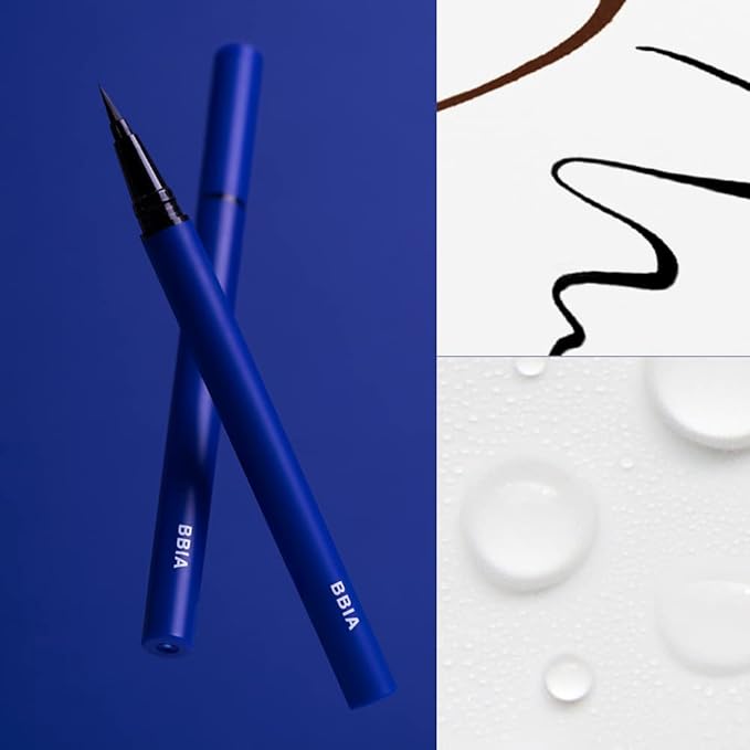 BBIA Never Die Brush Eyeliner - Waterproof & Sweat-proof Liquid Pen Eye Liner No-Skip with Highly Resilient Fine Brush Tip Satin Finish Long-Lasting Quick Dry Vegan Korean Eye Makeup (01 MATTE BLACK)