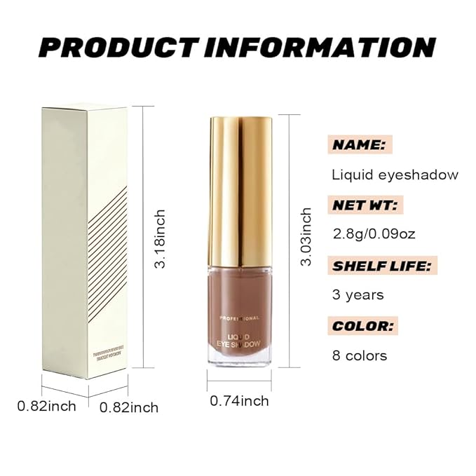 Dark Brown Matte Liquid Metallic Eyeshadow, Longwear Eye Shadow Makeup For Older Women, Buildable Highly Matte Eye Shadow Cream in Finishes, Vegan & Cruelty-Free, (06#Dark Brown)