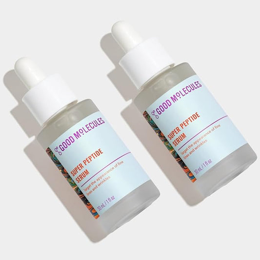 Good Molecules Super Peptide Serum Pack 2 – 1 fl oz / 30 ml Each | Lightweight Facial Serum with Peptides & Copper Tripeptides, Water-Based Skincare