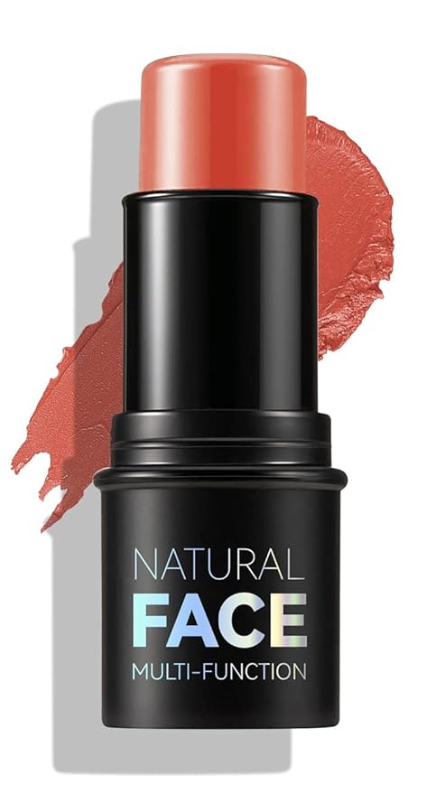 Natural Blush Stick for Cheeks & Lips - Creamy, Buildable, Vegan Makeup ，Long-Lasting, Easy Blend, Travel-Friendly (09)
