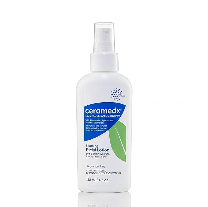 Ceramedx – Soothing Facial Lotion | Natural Ceramide Lotion for Dry, Sensitive Skin | Cruelty Free, Vegan & Fragrance Free | 4 fl oz