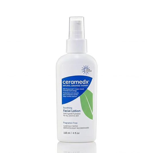 Ceramedx – Soothing Facial Lotion | Natural Ceramide Lotion for Dry, Sensitive Skin | Cruelty Free, Vegan & Fragrance Free | 4 fl oz