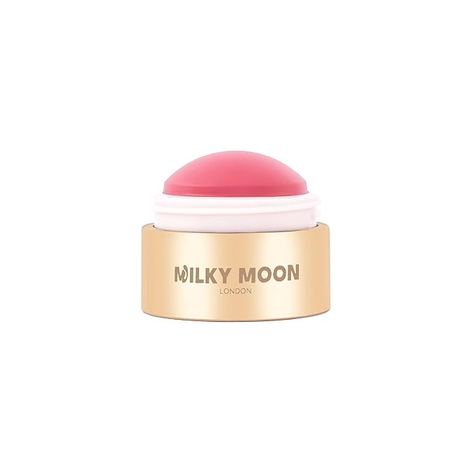 Stellar Cheeks Cream Blush, Long-lasting, Lightweight Formula for Cheeks, Lips & Eyes, Infused with Coconut & Jojoba, Candy Rose