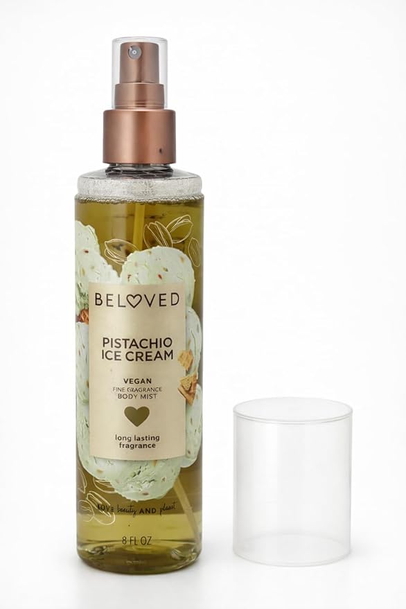 Beloved Pistachio Ice Cream Fine Fragrance Body Mist, Vegan, Long Lasting, 8 fl oz