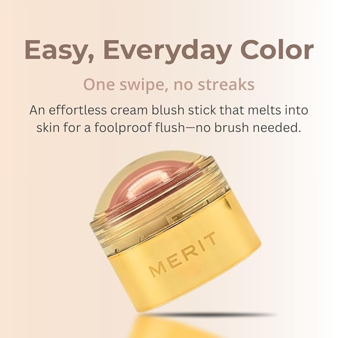 MERIT Flush Balm Cream Blush – Archival Cool Mauve | Hydrating Radiant Cheek & Lip Tint Stick with Vitamin E | Lightweight, Buildable, Vegan & Cruelty-Free Blush