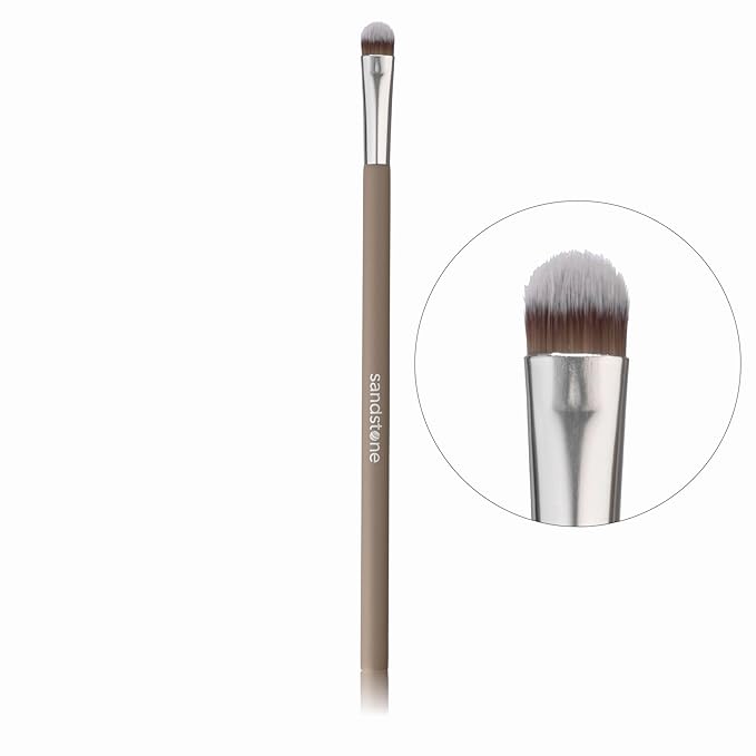 Sandstone Scandinavia Eyeshadow Brush – Precision Makeup Brush for Smooth Color Application – Ultra-Soft Vegan Bristles – Cruelty-Free