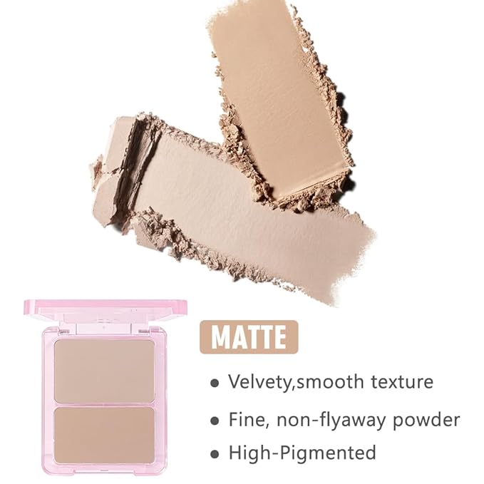 2 Colors Light Nude Beige Brown Eye Shadow Powder Palette Makeup for Women,Neutral Matte Naked Eyeshadow Palette for Old Women Long Lasting Naturing-Looking,Vegan