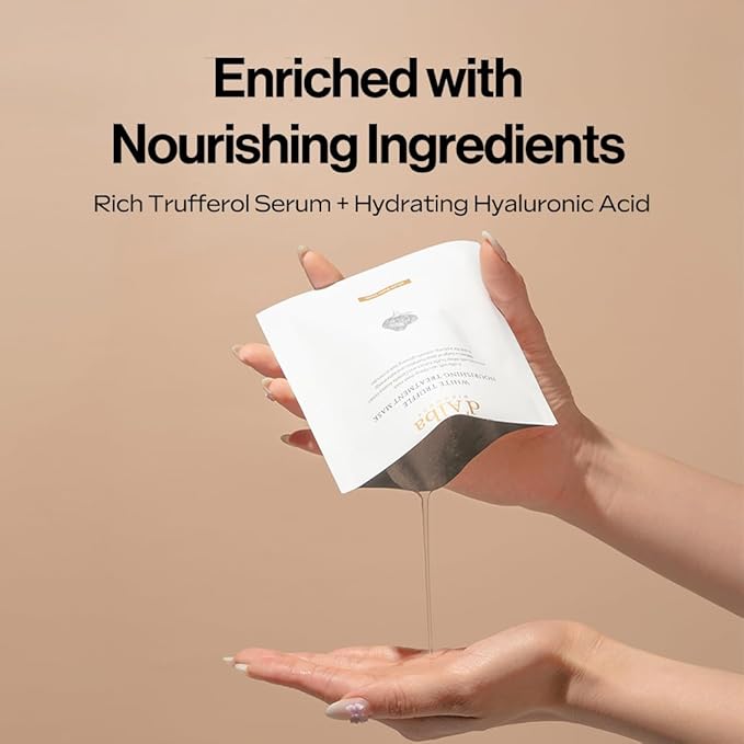 d'alba Piedmont Italian White Truffle Nourishing Mask 5pcs, Vegan Skincare, Nourishing Sheet Mask for Dry and Tired Skin, Deep Hydration, Korean Skin Care (5 Sheets)