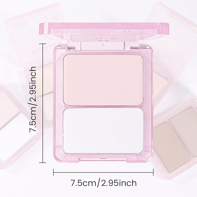 2 Colors Light Nude Beige Pink White Eye Shadow Powder Palette Makeup for Women,Neutral Matte Naked Eyeshadow Palette for Old Women Long Lasting Naturing-Looking,Vegan