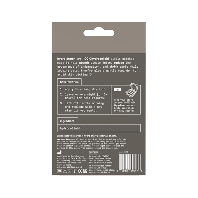 Starface Hydro-Star Earth Pimple Patches BIG PACK, Hydrocolloid, Clinically Proven Spot Shrinking in 6 Hours, Absorb Fluid, Reduce Redness, 4 Neutral Colors, Vegan, Cruelty-Free Skincare (96 Count)