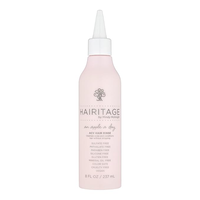 Hairitage Apple Cider Vinegar Shampoo & Scalp Rinse - Cleanses & Conditions for Soft, Shiny, Color-Safe Hair - Vegan, All Hair Types, 8 oz.
