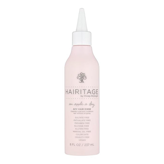 Hairitage Apple Cider Vinegar Shampoo & Scalp Rinse - Cleanses & Conditions for Soft, Shiny, Color-Safe Hair - Vegan, All Hair Types, 8 oz.