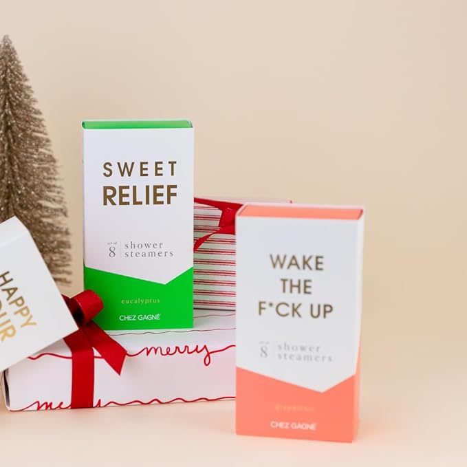 Aromatherapy Shower Steamers Set of 8 - Spa Self Care Gift - Vegan, Cruelty Free - Paraben, Sulfate & Phthalate Free - Bath Bomb Alternative, Gift Set (Wake The F*ck Up - Grapefruit)
