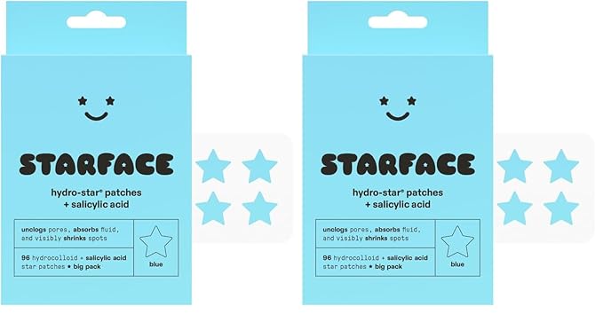 Starface Hydro-Star + Salicylic Acid BIG PACK, Hydrocolloid Patches With Salicylic Acid, Helps Visibly Shrink and Soothe Spots, Cute Star Shape (96 Count) (Pack of 2)