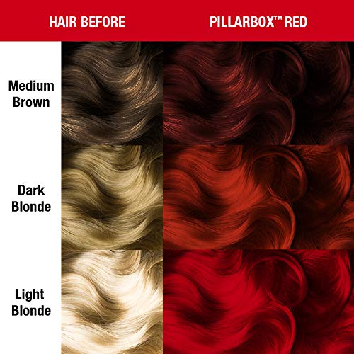 MANIC PANIC Pillarbox Red Hair Color - Amplified - Semi Permanent Hair Dye - Deep True Red Color - For Dark & Light Hair - Vegan, PPD & Ammonia-Free - For Coloring Hair with Men & Women