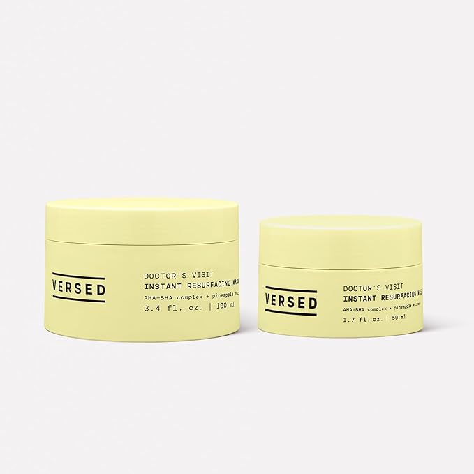 Versed Doctor’s Visit Exfoliating Face Mask, Jumbo - AHA BHA Facial Exfoliant, Pore Minimizer + Skin Resurfacing Enzyme Mask - Moisturizing, Smoothing + Brightening Vegan Skincare (3.4 Fl Oz)