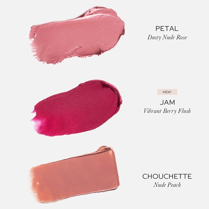 Westman Atelier Baby Cheeks Blush Stick Petite Trio Set, Cream Formula in Petal, Jam, Chouchette Shades, Multi-Use for Lips and Cheeks