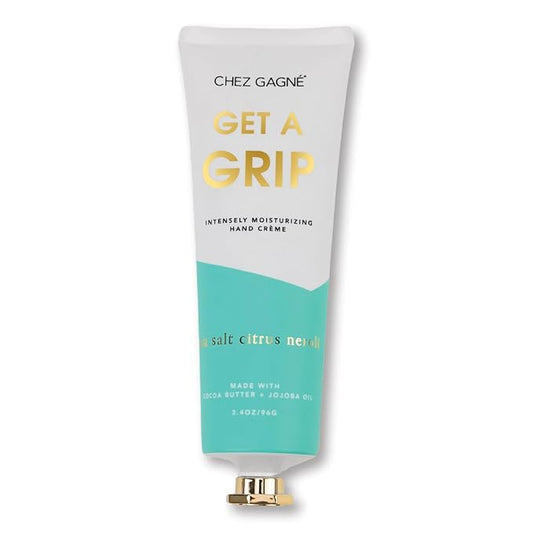 Vegan Hand Cream for Dry Hands - Get A Grip - Sea Salt Citrus and Neroli 3.4oz Non-Greasy Moisturizing Hand Lotion - Made in California - Paraben, Sulfate & Phthalate Free - Luxury Clean Beauty Gift