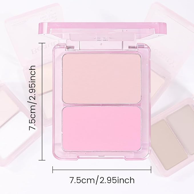 2 Colors Light Nude Beige Pink Eye Shadow Powder Palette Makeup for Women,Neutral Matte Naked Eyeshadow Palette for Old Women Long Lasting Naturing-Looking,Vegan