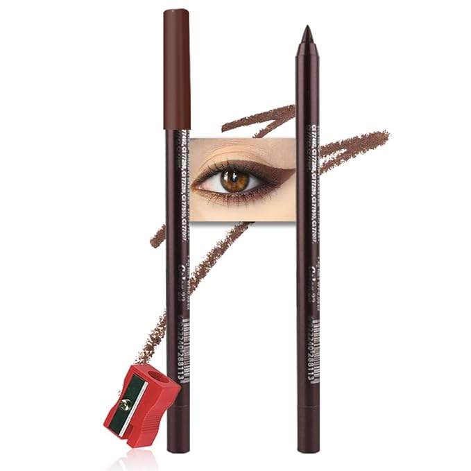 Kaely Gel Eyeliner Pencil for Women, Dark Coffee Eye Liner Waterproof Smudge Proof with Sharpener, Waterline Eye Makeup Liners, delineador de ojos contra el agua, Vegan & Cruelty-Free, 23