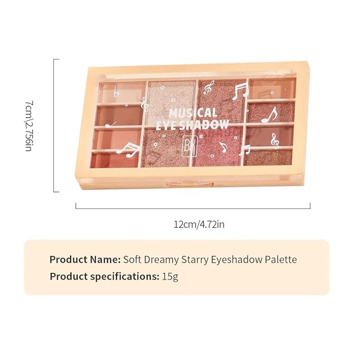 12-Color Nude Neutral Eyeshadow Palette – Matte Shimmer Glitter Warm Brown Caramel Eye Shadow Kit, High Pigment Long-Lasting Blendable Natural Soft Glam Makeup Palette for Daily Wear & Beginners
