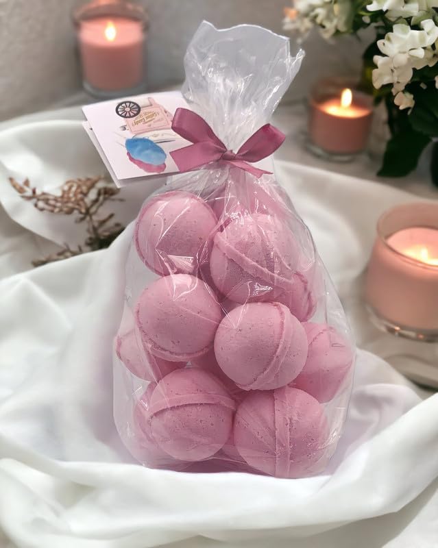 Bath Bombs 14 Set 1 oz/ea, Natural & Organic USA Handmade | Infused Essential Oils | Skin-Nourishing, Shea & Coco Butter | Relaxing Aromatherapy, Perfect Spa Gift | Vegan & Cruelty-Free - Strawberry
