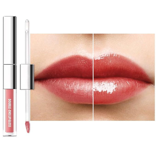 2-in-1 Matte Liquid Lipstick & Clear Lip Gloss, Long Lasting Waterproof Smudge Proof 24 Hour Lip Color Stain, Non Stick & Non Fading, Vegan Matte Makeup Lip Stain for Women,Coral Orange #04