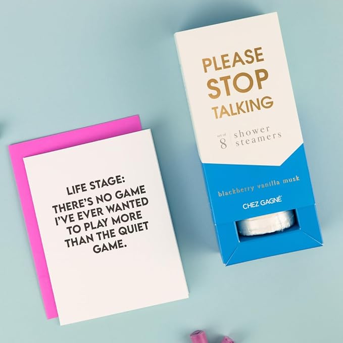 Aromatherapy Shower Steamers - Please Stop Talking - BlackBerry Vanilla Musk, Set of 8 - Vegan, Cruelty-Free, Made in USA - Paraben, Sulfate & Phthalate-Free - Funny Self Care Gift